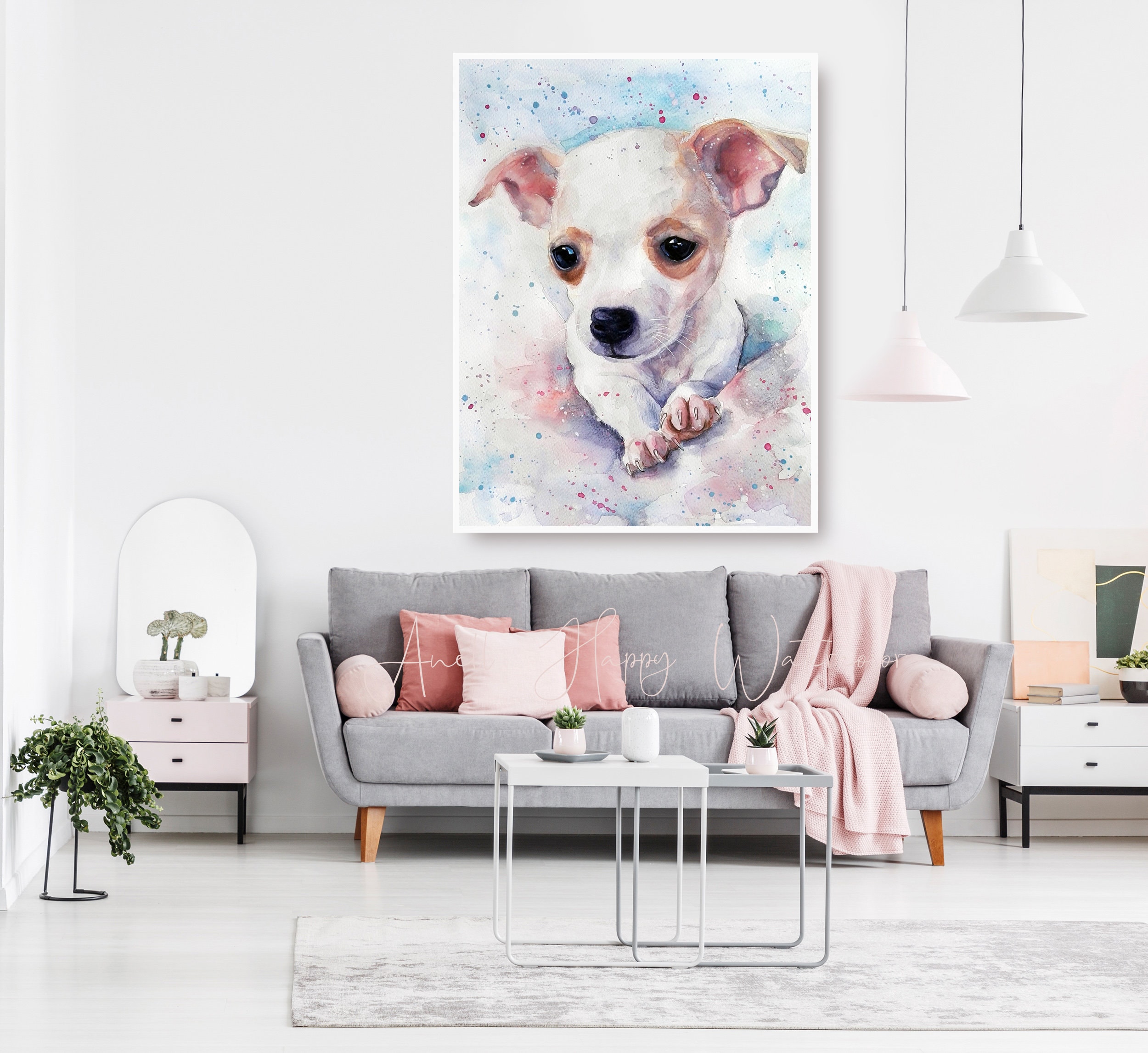 Custom Hand Painted Dog Portrait Custom Pet Portrait Custom Etsy