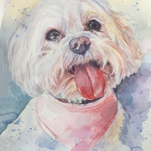 Custom Hand painted Pet portrait Custom Dog portrait Custom Dog Painting Watercolor Original Painting Dog art Pet Watercolor from photo image 10