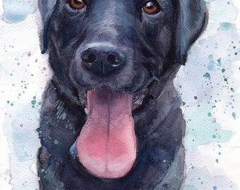 Custom Dog Portrait: Original Watercolor Pet Painting
