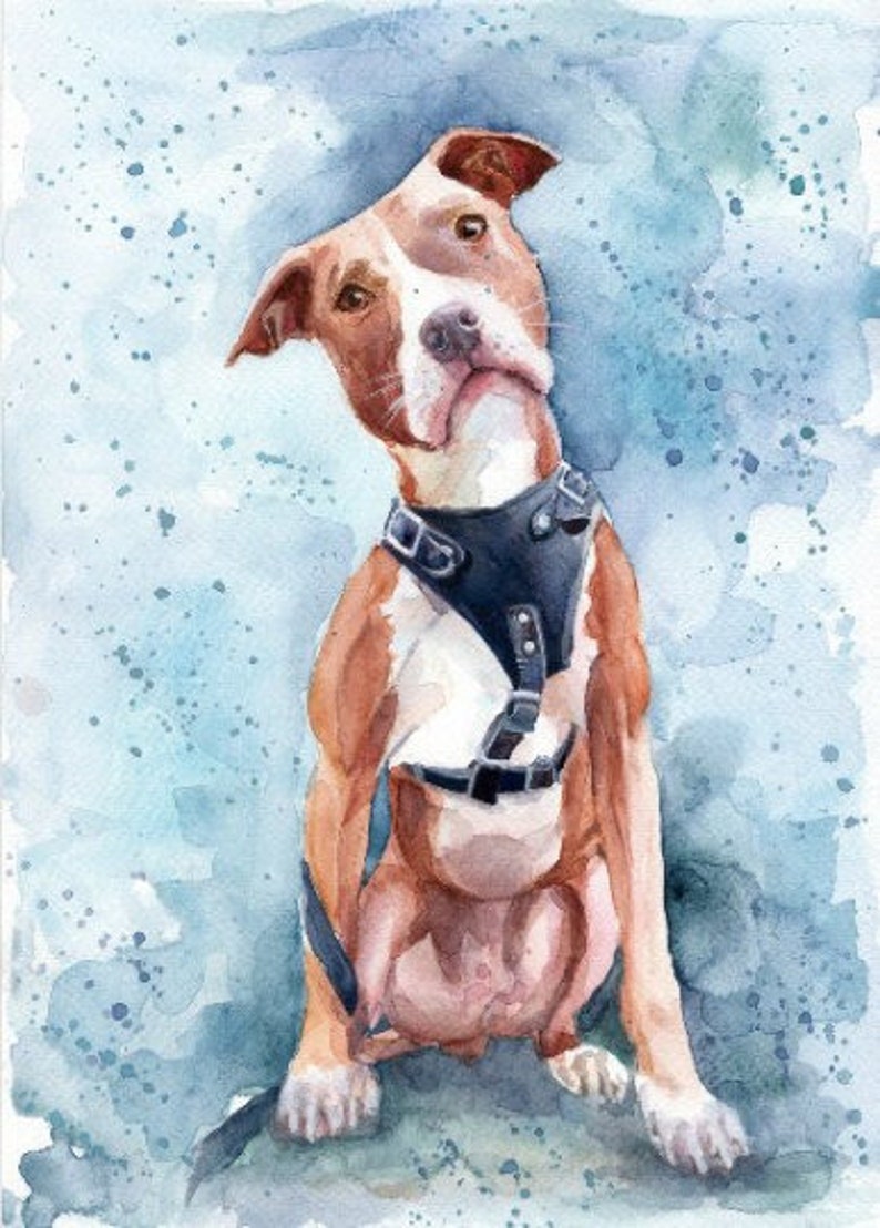 Hand portrait Custom Pet portrait Custom Pet Painting Custom dog portrait Watercolor Painting Original Painting Personalized Pet Portrait image 6