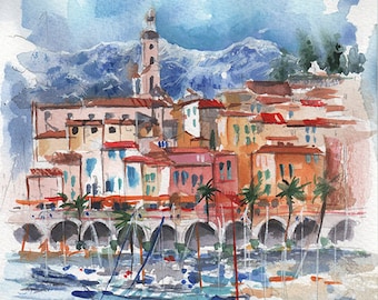 Custom Watercolor Travel Painting: Original Architecture Art from Photo