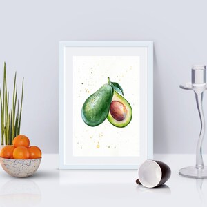 Avocado watercolor Print - Painting - illustration - Avocado Wall decor - Sweet Fashion print - Fruit Food Kitchen print