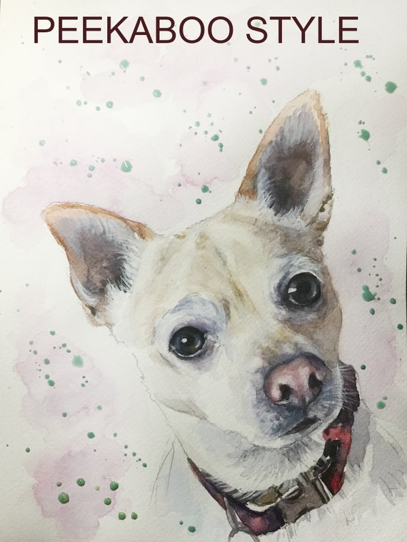 カスタム犬の肖像画：写真からオリジナルの水彩画ペットの絵画 - Etsy 日本