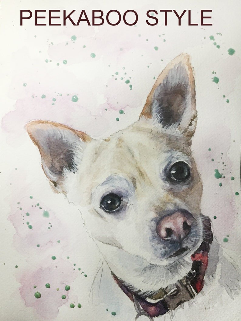 Custom Hand painted Pet portrait Custom Dog portrait Custom Dog Painting Watercolor Original Painting Dog art Pet Watercolor from photo image 8