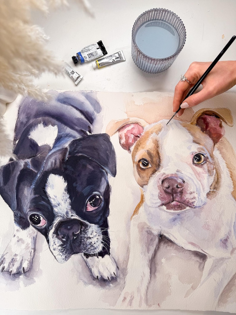 Custom Cat Portrait: Hand-painted Pet Memorial Painting From Photo - Etsy