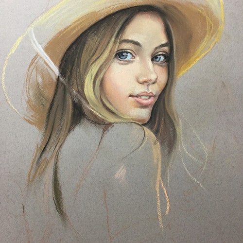 Custom painting from photo Children portrait Baby portrait Family portrait Christmas shops gift Custom Pastel girl portrait from photo