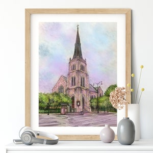 Hand painted Watercolor Wedding Venue Portrait, Custom Watercolor Venue, Personalized Wedding Venue Painting, Wedding Anniversary Gift