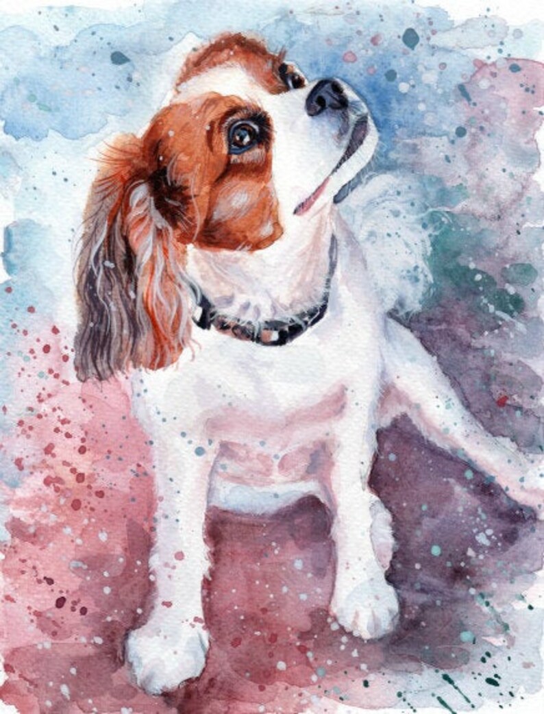 Custom Pet Portrait Mini Painting, Hand painted pet portrait, Custom dog portrait, Original Watercolor personalized pet portrait from photo imagem 9