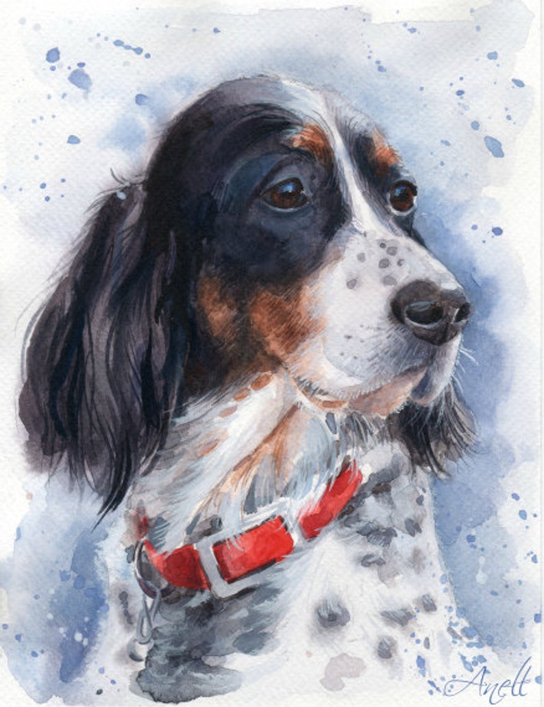 Custom Hand painted Pet portrait Custom Dog portrait Custom Dog Painting Watercolor Original Painting Dog art Pet Watercolor from photo image 5