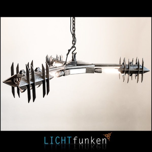 Ninsha #105 | Stalowa lampa wisząca | Projekt RAW / Cyberpunk / BDSM autorstwa LICHTfunken