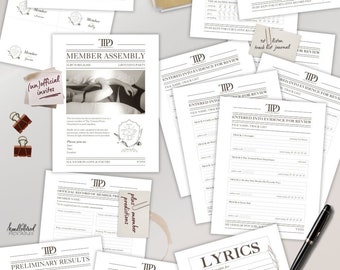 TTPD Printable Bundle | The Tortured Poets Department Listening Party Printable Pack | Track Journal, TTPD Bingo, Invite & More!