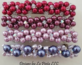 Colored Pearl Hair Accessories, Pearl French Barrette, Wedding Accessories, Pearl Hairclip