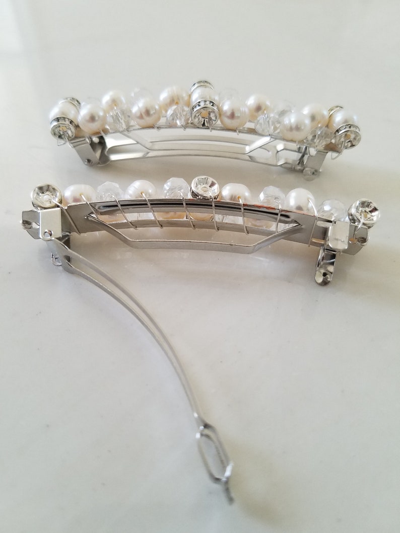 Hair Barrette Pearl Barrette French Barrette 2 3/4 inch Etsy