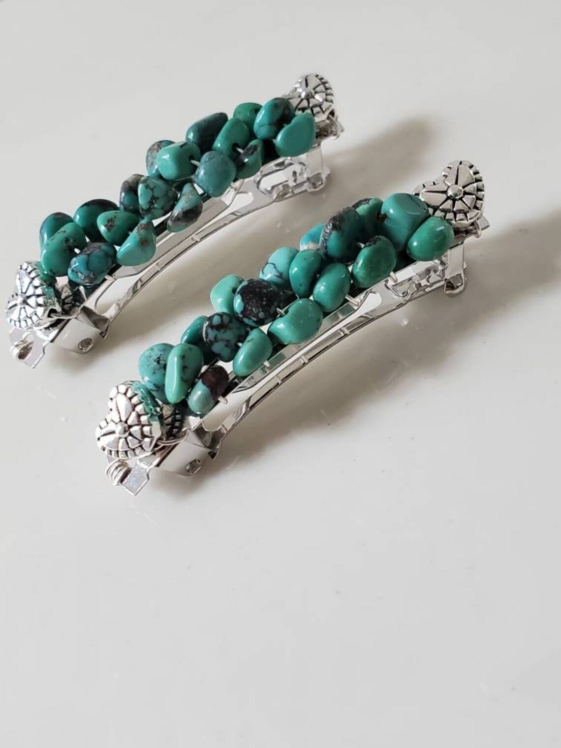 Natural Turquoise Hair Barrette Medium French Barrette 50 Etsy
