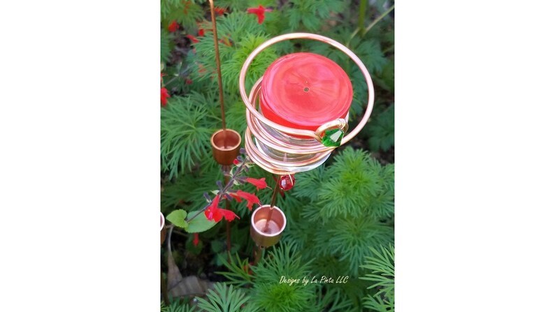Hummingbird Feeder Copper Ant Moat Flower Pot Cactus Etsy