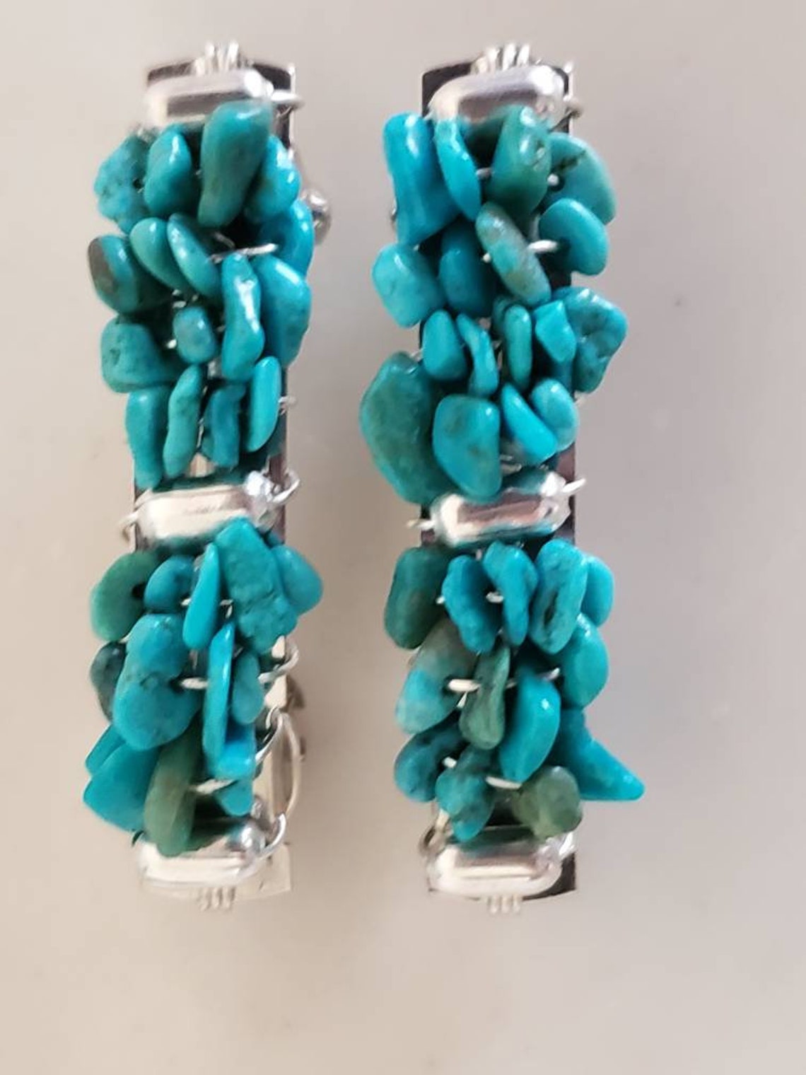 Turquoise Hair Barrettes 40 mm Barrette 1 3/4 inch Hair Etsy