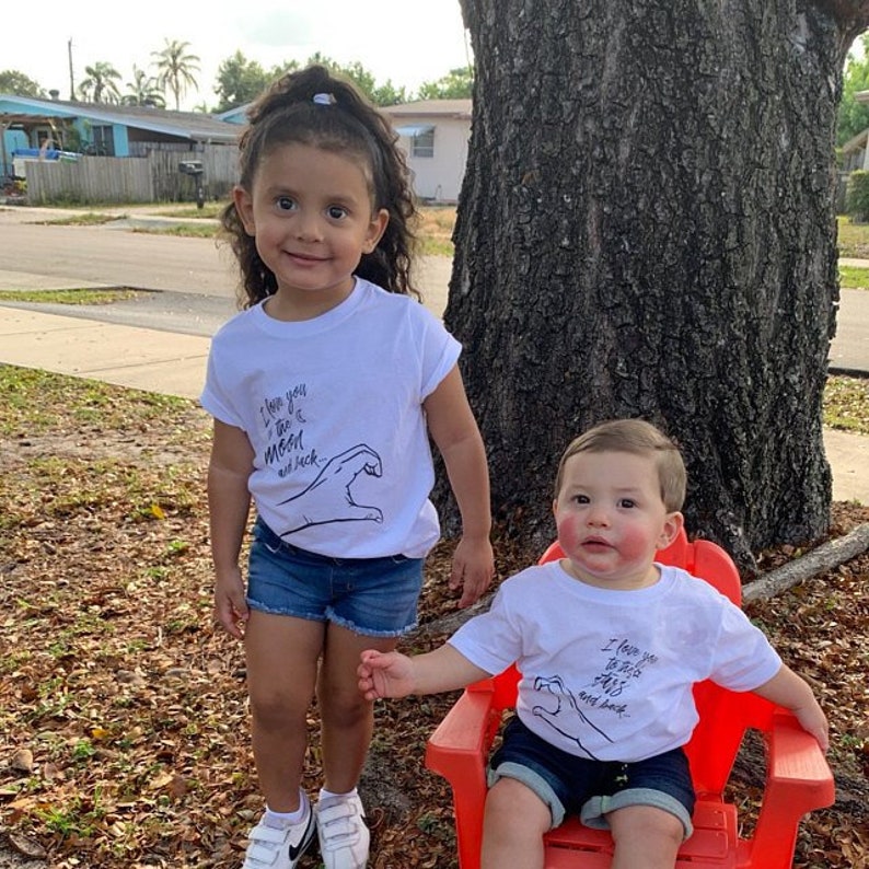 Kids Tee I Love you to the Moon and Back Matching Sibling Shirts