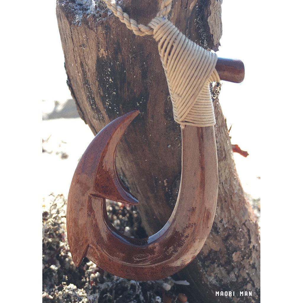 Fish Hook Necklace, Mens Hawaiian Jewelry, Hawaiian Brown Fish Hook  Necklace, Koa Wood Necklace, Maori Necklace, Hei Matau, Wood Pendant -   Australia