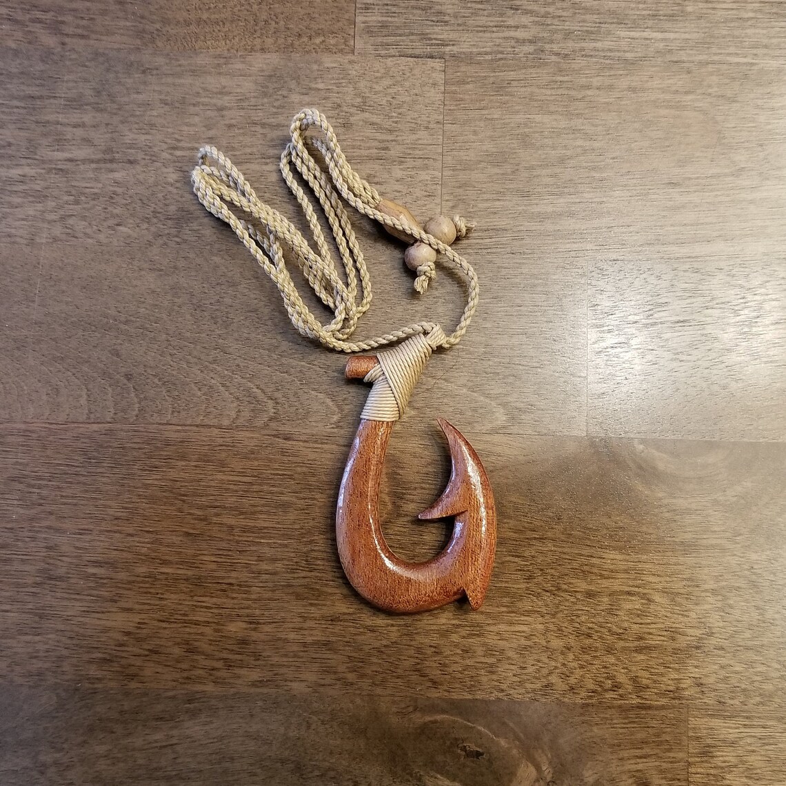 Fish Hook Necklace Mens Hawaiian Jewelry Hawaiian Brown Fish Etsy