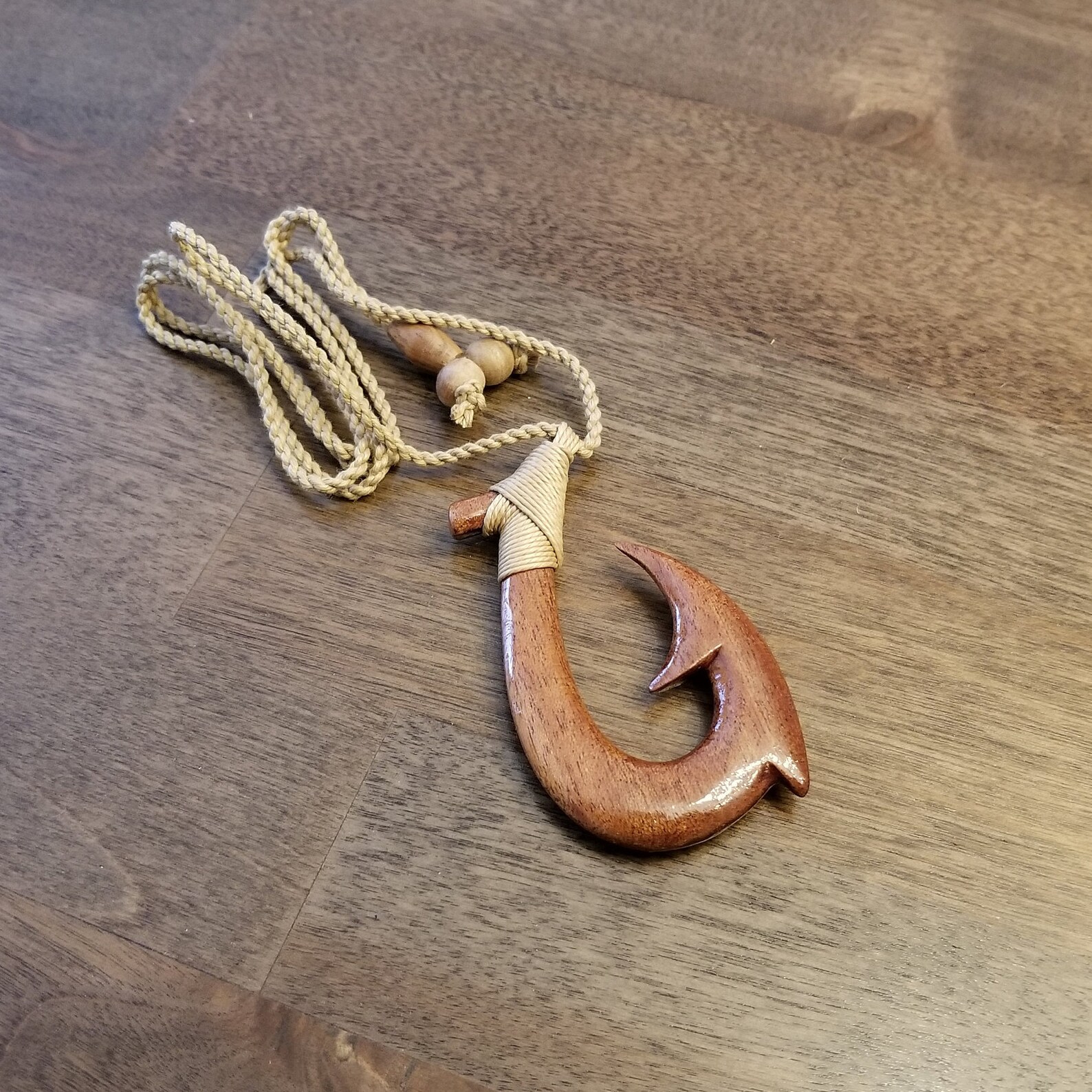 Fish Hook Necklace Mens Hawaiian Jewelry Hawaiian Brown Fish Etsy