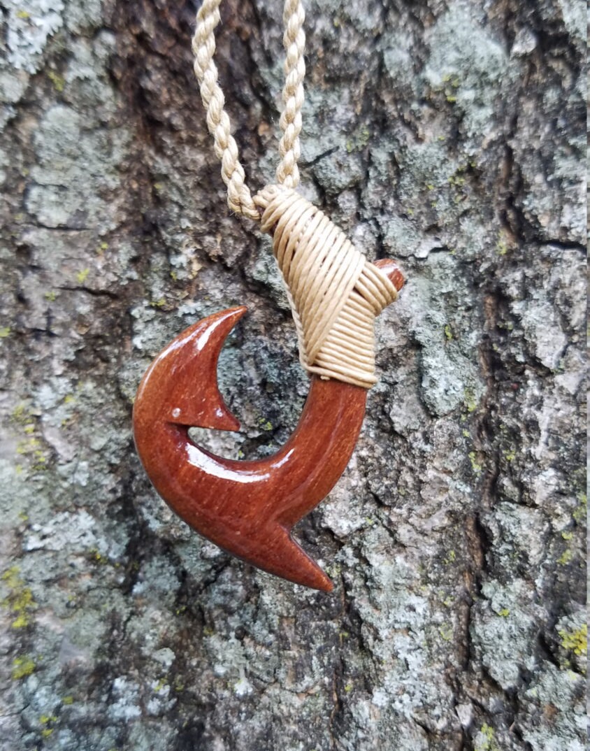 Fish Hook Necklace, Hawaiian Fish Hook Necklace, Koa Wood Necklace, Maori  Necklace, Surfer Necklace, Gift -  Canada