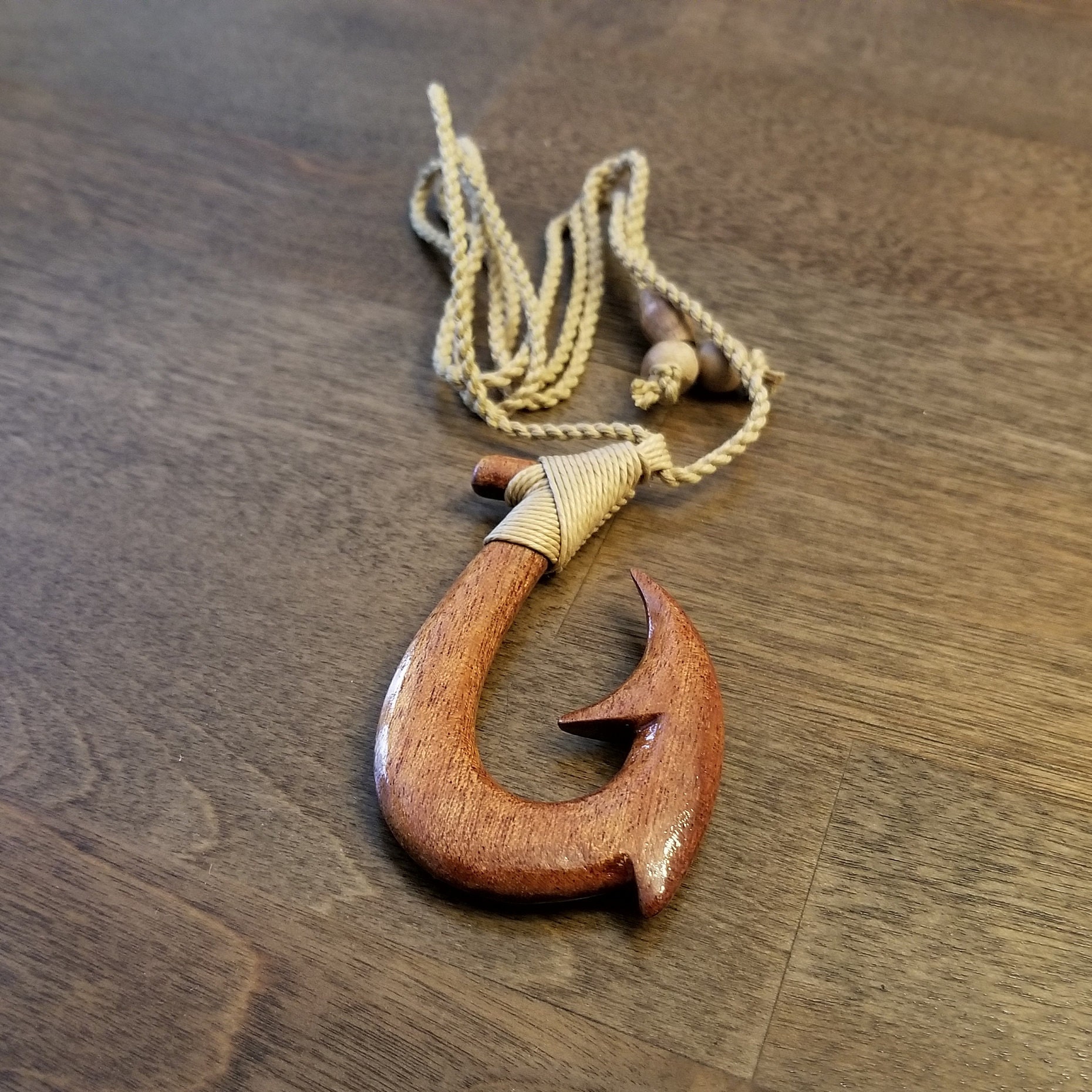 Fish Hook Necklace, Hawaiian Fish Hook Necklace, Koa Wood Necklace, Maori  Necklace, Surfer Necklace, Gift -  Canada
