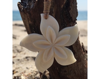 Hawaiian Flower Necklace, Plumeria necklace, Surfer Necklace, Hibiscus Necklace, Hawaiian Flower New Zealand Necklace, Maori Necklace, Ohana