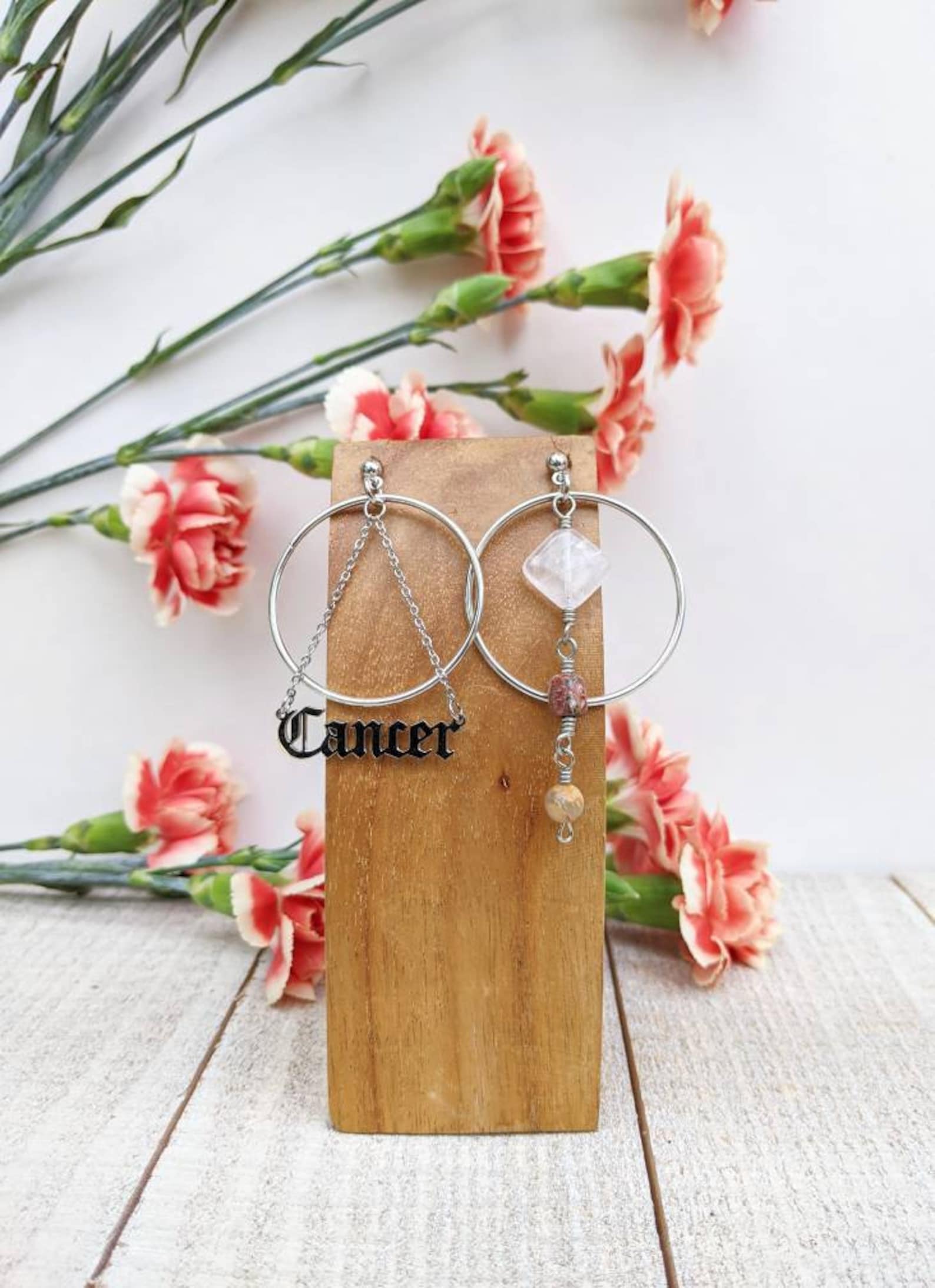 Cancer Zodiac Crystal Earrings / cancer Birthstone Earrings / Etsy