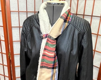Handmade Plaid Flannel Sherpa Neck Warmer Scarf
