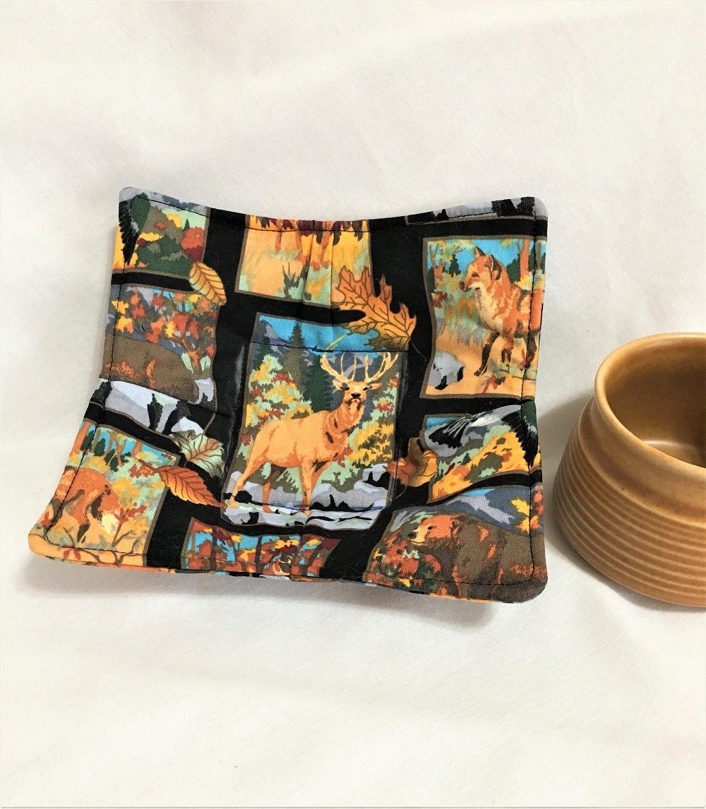 deer and other forest animals microwaveable cup hot pads handmade cotton kitchen hot pads small soup bowl hot pads microwave safe cooking - Kitchen Hot Pads deer and other forest animals microwaveable cup hot pads handmade cotton kitchen hot pads small soup bowl hot pads microwave safe cooking - Kitchen Hot Pads
