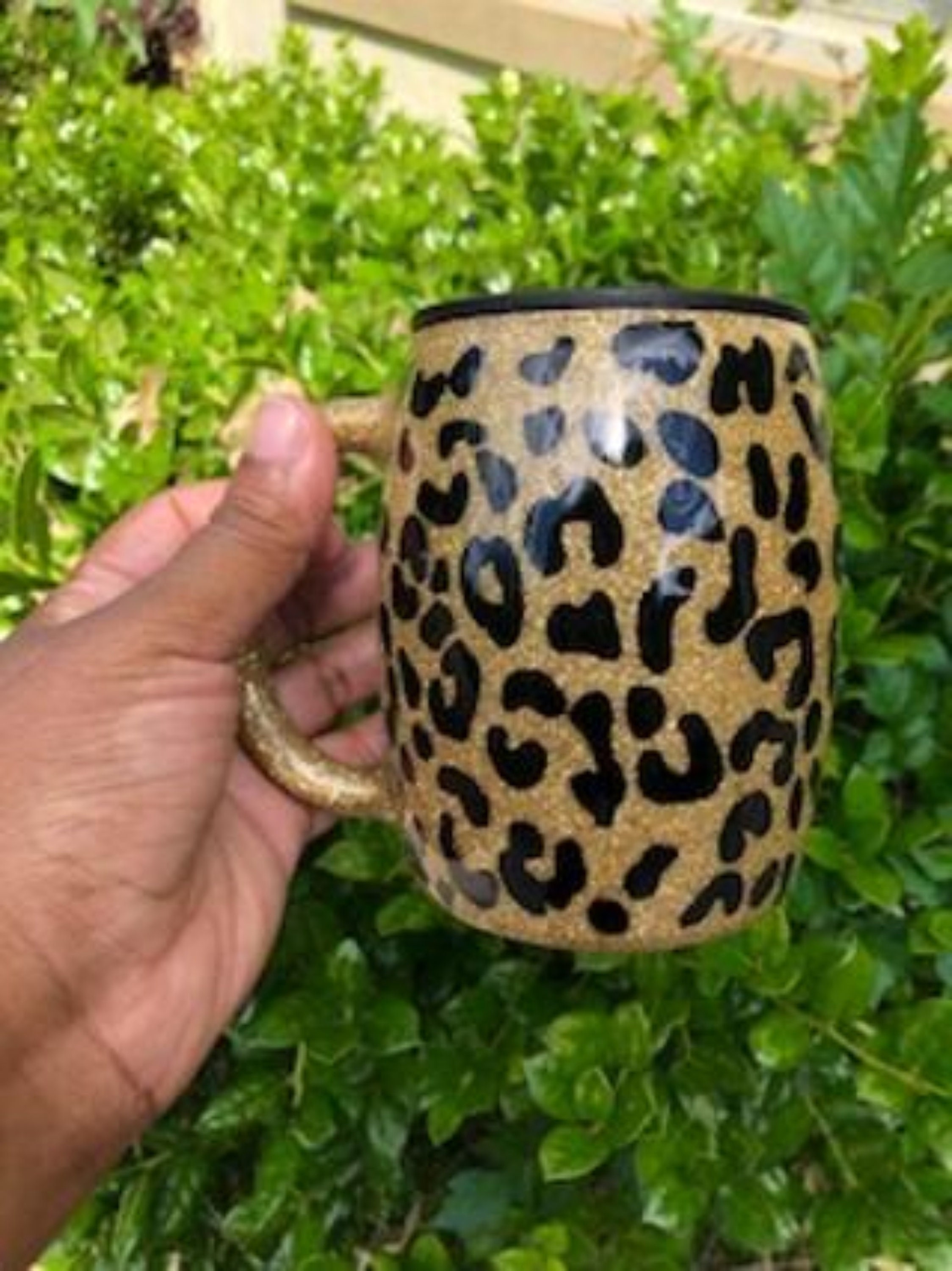 Black Leopard Tumbler, Leopard Print Skinny Tumbler with Lid and Straw,  Cheetah Print Coffee Mug, 20…See more Black Leopard Tumbler, Leopard Print