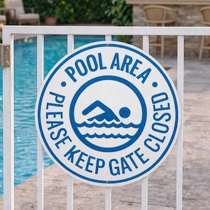 Pool Area Keep Gate Closed, Pool Area Decor, Backyard Pool Decor, Pool Gift, Pool Lover, Pool Decor, Pool House Decor, Pool  - Metal Sign
