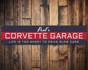 corvette garage gift custom sign for dads corvette sign chevy garage decor chevy car collector gift quality aluminum sign ens1002643 - Garage Decor corvette garage gift custom sign for dads corvette sign chevy garage decor chevy car collector gift quality aluminum sign ens1002643 - Garage Decor