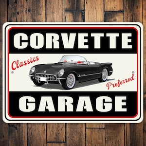Classic Corvette Garage Sign, Sign For Classic Car, Classic Corvette, Chevrolet Classics, Old Corvette Sign, Sign For Corvettes, Corvette