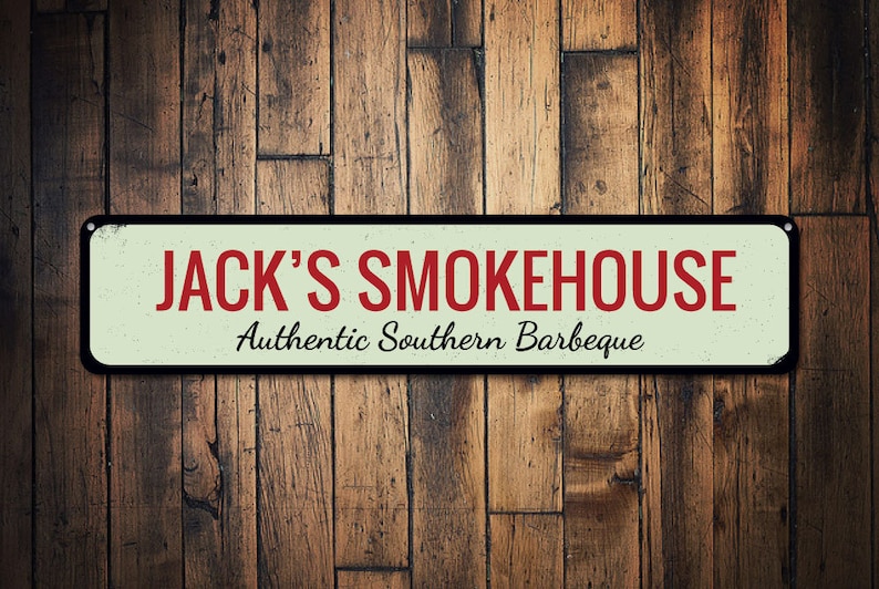 Authentic Southern Barbeque Sign Personalized Smokehouse BBQ | Etsy
