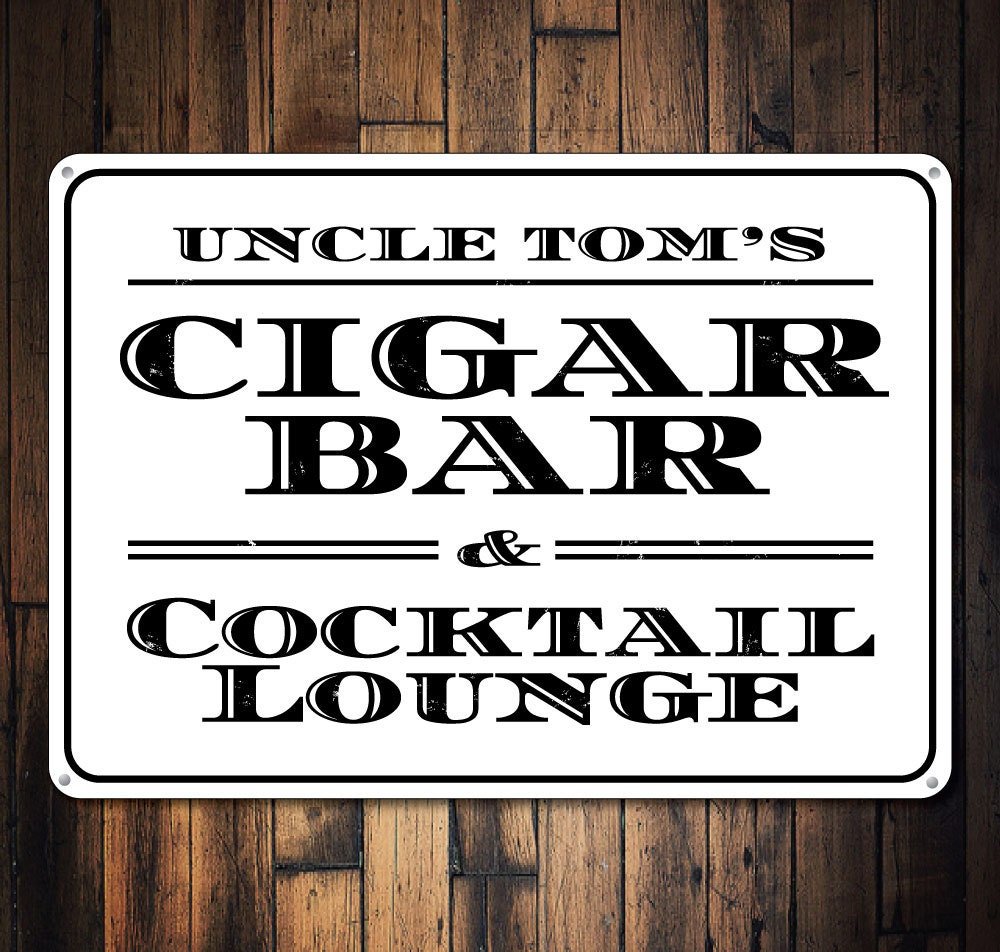 Cigar Sign Custom Cigar Bar & Cocktail Lounge Sign Bar Name Etsy