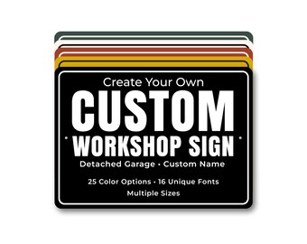 Custom Workshop Metal Sign, Personalized Garage Name Sign, Man Cave Decor