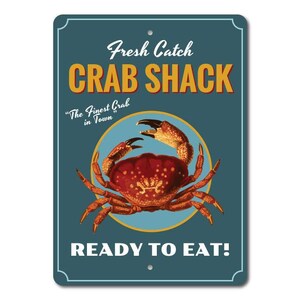 Crab Decor, Crab Sign, Crab Lover Gift, Crab Shack Sign, Crab Shack Decor, Crab Beach Sign, Crab Beach Decor, Quality Aluminum Crab Signs image 3