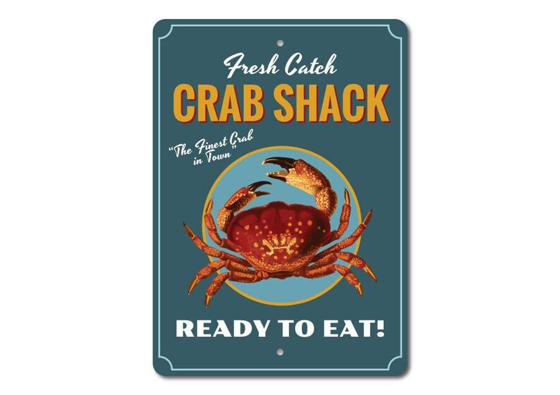 Crab Decor, Crab Sign, Crab Lover Gift, Crab Shack Sign, Crab Shack Decor, Crab Beach Sign, Crab Beach Decor, Quality Aluminum Crab Signs image 3