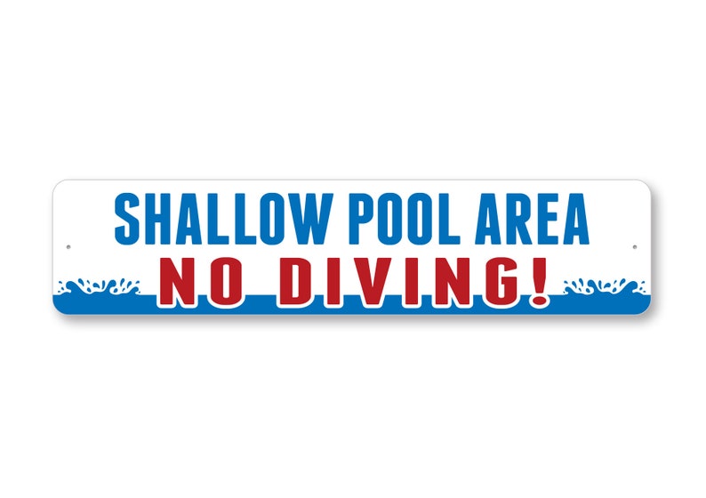 Shallow Pool Area Sign Pool Caution Sign No Diving Pool - Etsy