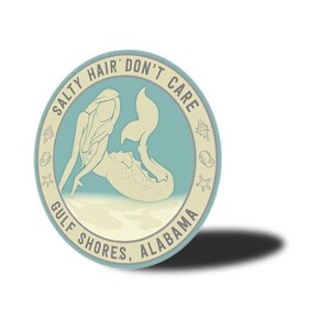 Salty Hair Don't Care Sign, Mermaid Lover, Mermaid Hair, Cute Mermaid Decor, Beach Child Sign, Beach Decor, Mermaid Location Sign, Mermaid image 4