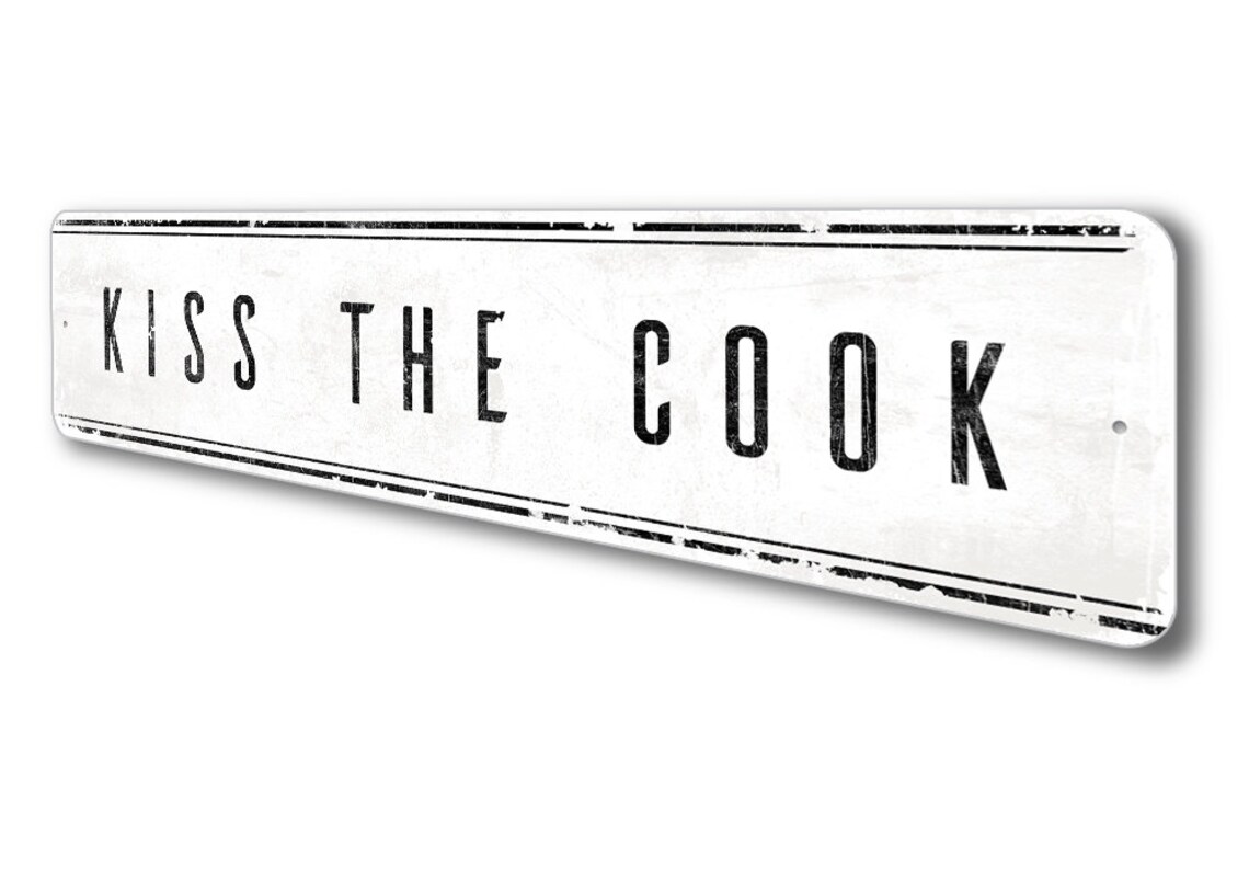 Kiss the Cook Sign Cute Kitchen Decor Kitchen Wall Decor Etsy