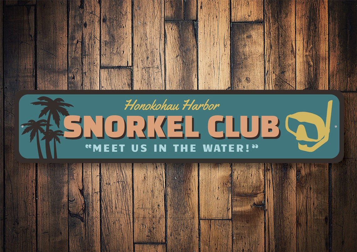 Snorkel Club Sign Family Snorkel Sign Snorkeling Here Etsy