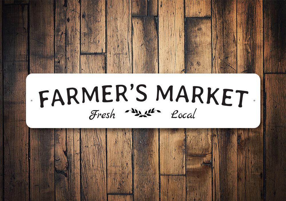 Farmers Market Sign, Decor For Farmers, Sign For Farming, Fruit Market, Farmers Market, Decor For Farm, Farming Gift - Quality Aluminum