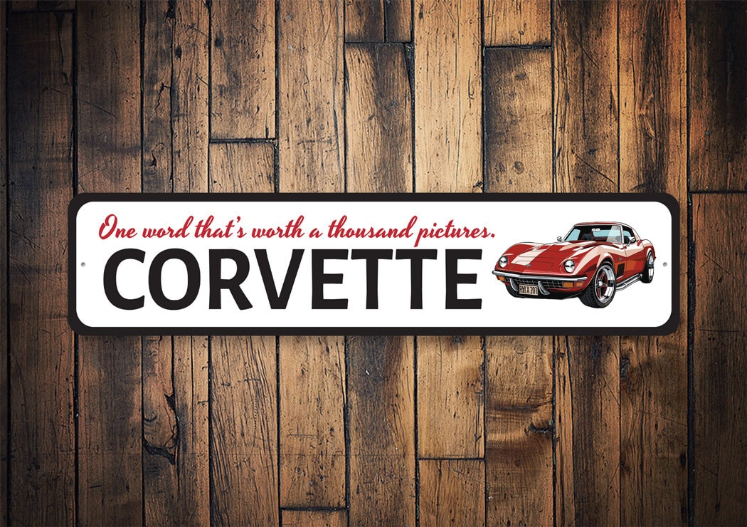 Corvette Sign, Corvette Owner Gift, Chevy Corvette, Classic Corvette ...