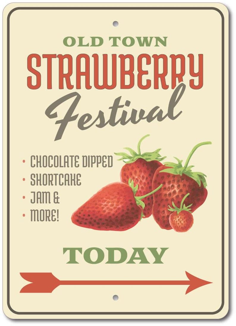 Rustic Strawberry Sign Strawberry Festival Sign - Vintage Food Festival Decor - Farmers Market ...