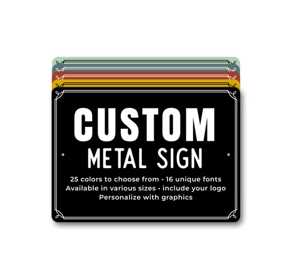 Custom Metal Sign – Personalized Metal Wall Sign for Home or Business | Outdoor Custom Wall Decor, House Number & Family Name Sign