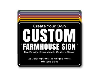 Custom Farmhouse Metal Sign, Personalized Homestead Family Name Sign