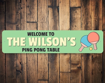 Custom Ping Pong Sign, Family Game Room, Sign For Ping Pong, Ping Pong Gift, Ping Pong Room, Table Tennis Gift, Table Tennis Room
