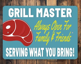 Plaque de maître du gril, plaque de gril personnalisée, décoration de gril personnalisée, décoration de cuisinier, plaque pour grill, plaque de viande à griller, décoration de cuisinier de viande, plaque de cuisine